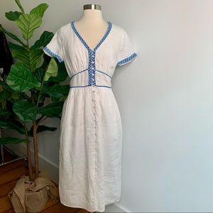 J. Crew Embroidered Linen Dress